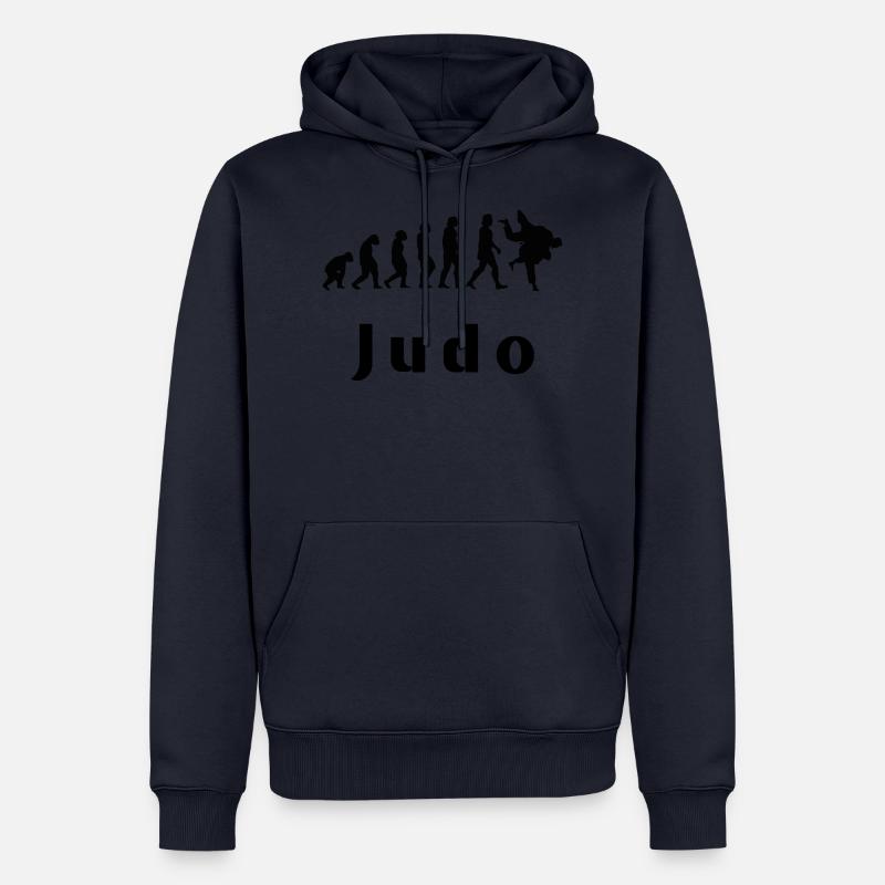 Evolution du judo - Sweat à capuche Premium bio Homme - bleu marine
