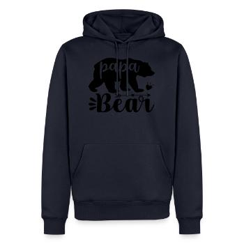 Papa Bear - Sweat à capuche Premium bio Homme - bleu marine - Devant - Nico (187cm)