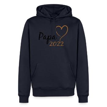 papa 22 - Männer Premium Bio Hoodie - Navy - Vorne - Nico (187cm)