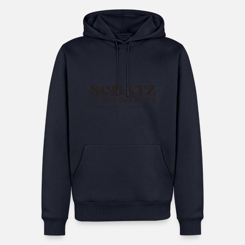 Schatz du bist der Beste - Männer Premium Bio Hoodie - Navy