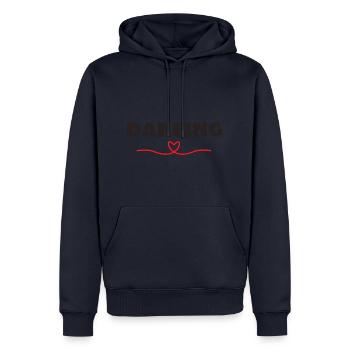 Darling Be Me Valentine - Sweat à capuche Premium bio Homme - bleu marine - Devant - Nico (187cm)