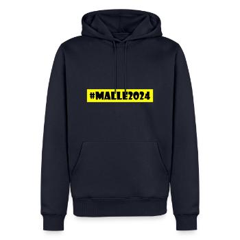 Malle 2024 - Sweat à capuche Premium bio Homme - bleu marine - Devant - Nico (187cm)