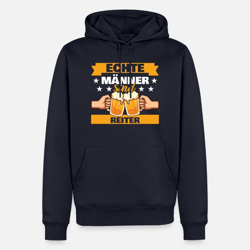 Echte Männer sind Reiter - Männer Premium Bio Hoodie - Navy