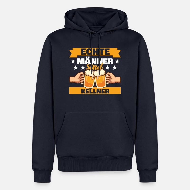 Echte Männer sind Kellner - Männer Premium Bio Hoodie - Navy