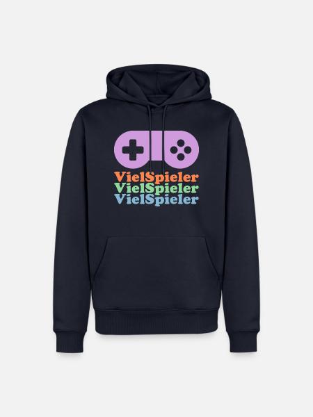 Viel Spieler - Männer Premium Bio Hoodie - Navy