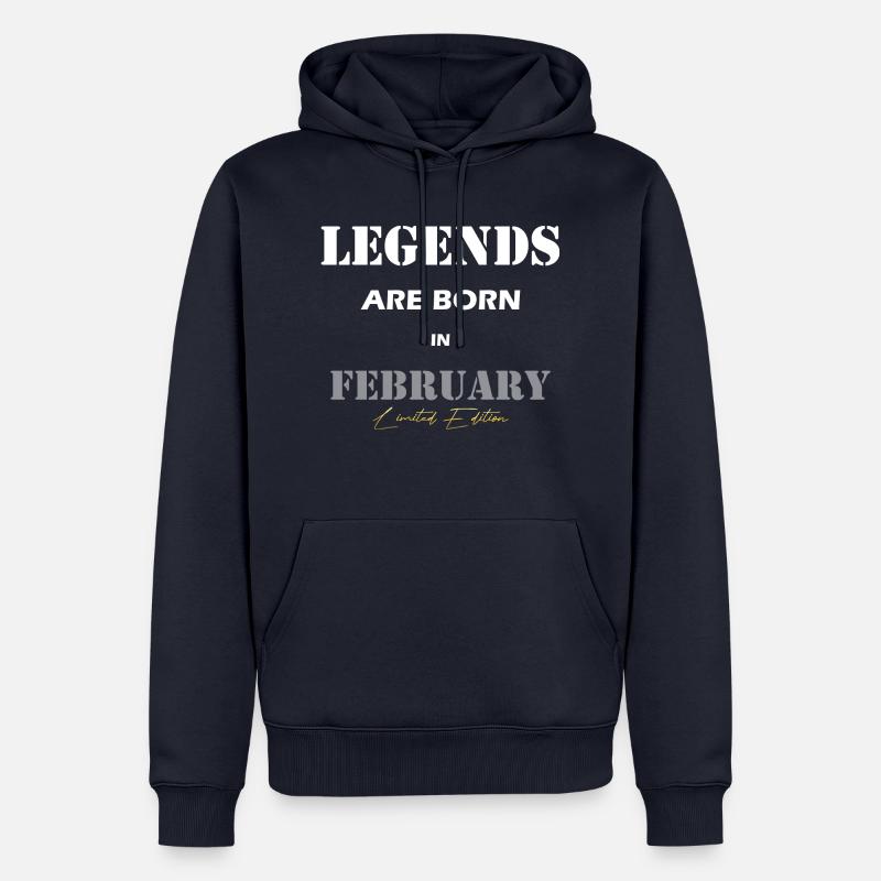 Février Legends Gift blanc - Sweat à capuche Premium bio Homme - bleu marine