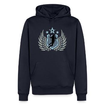 handballerin_f_3c - Männer Premium Bio Hoodie - Navy - Vorne - Nico (187cm)