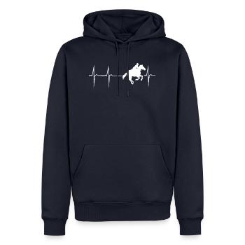 herzschlag reiter pferd reitsport - Men’s Premium Organic Hoodie - navy - Front - Nico (187cm)