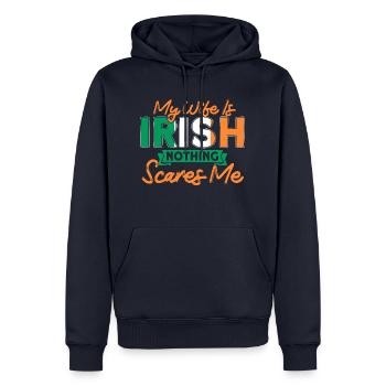 Ireland Irish Flag Irish Wife Gift - Men’s Premium Organic Hoodie - navy - Front - Nico (187cm)