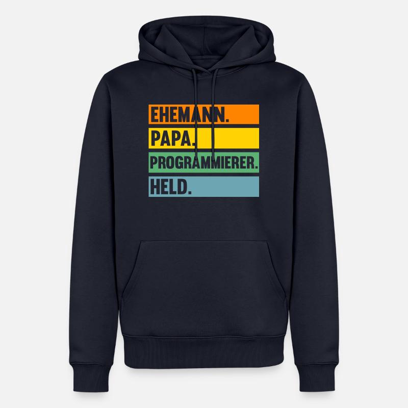 Programmieren Entwickler Papa Vater Programmierer - Männer Premium Bio Hoodie - Navy