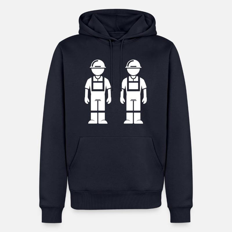 Équipe d’ouvriers du bâtiment - Sweat à capuche Premium bio Homme - bleu marine