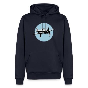 wings_of_steel_b_3c - Männer Premium Bio Hoodie - Navy - Vorne - Nico (187cm)