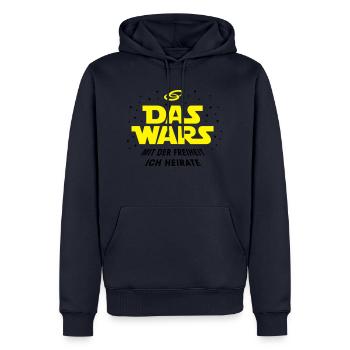 Das Wars mit der Freiheit ich heirate - Männer Premium Bio Hoodie - Navy - Vorne - Nico (187cm)