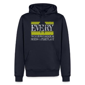 Blagues sur le charpentier marteau-piqueur - Sweat à capuche Premium bio Homme - bleu marine - Devant - Nico (187cm)