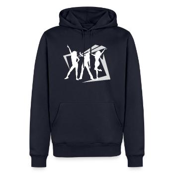 Danse Musique de danse - Sweat à capuche Premium bio Homme - bleu marine - Devant - Nico (187cm)