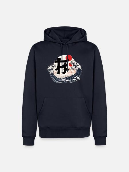 Japanisches Zeichen mit Wasser - Männer Premium Bio Hoodie - Navy