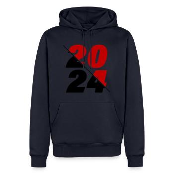 Année 2024 - Sweat à capuche Premium bio Homme - bleu marine - Devant - Nico (187cm)