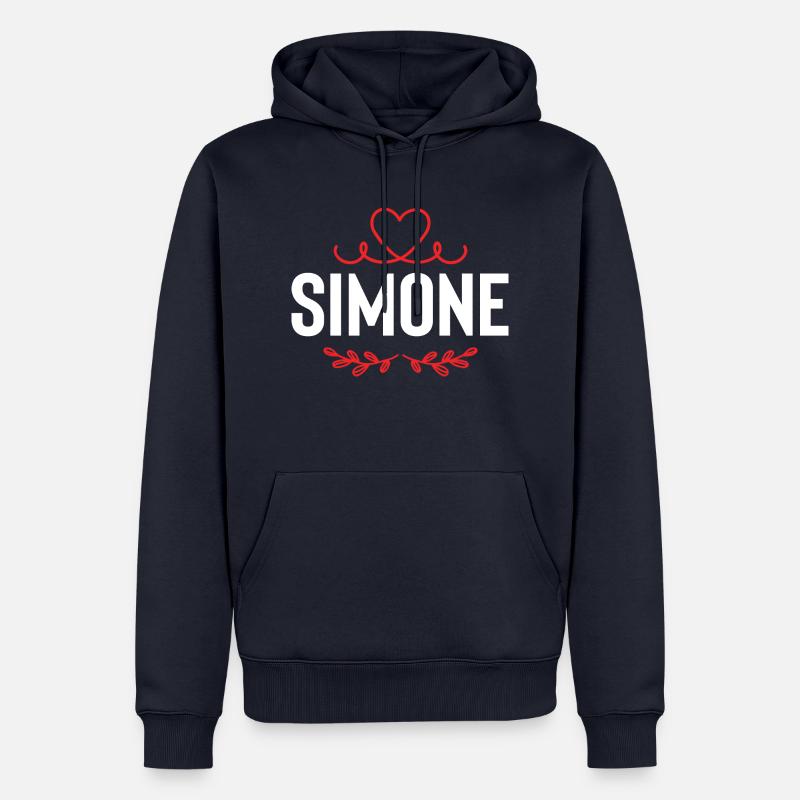 Simone - Sweat à capuche Premium bio Homme - bleu marine