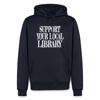 Book Cat Wine Book Fan Quote Comics Awesome Lover - Men’s Premium Organic Hoodie - navy - Front - Nico (187cm)