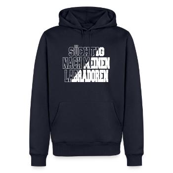blackpower calendaring are nine black - Männer Premium Bio Hoodie - Navy - Vorne - Nico (187cm)