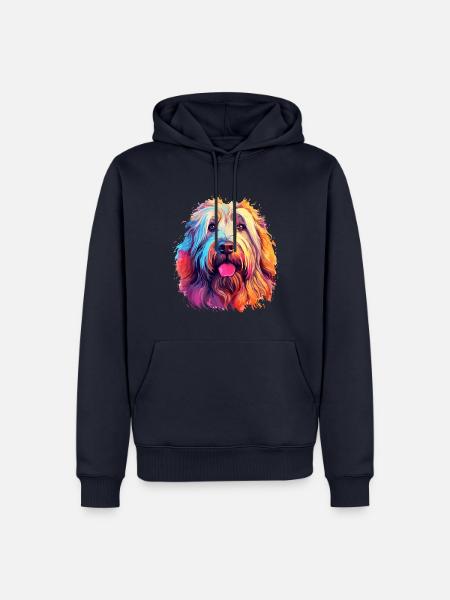 Briard Hund Motiv - Männer Premium Bio Hoodie - Navy