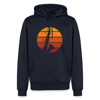 Saxophone Vintage in Retro Colors Gift - Men’s Premium Organic Hoodie - navy - Front - Nico (187cm)