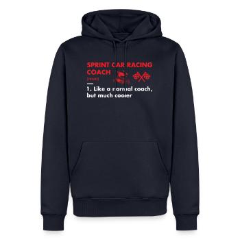 Sport Coach Définition Sprint Car Racing - Sweat à capuche Premium bio Homme - bleu marine - Devant - Nico (187cm)