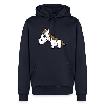 Pferd Süß Pony Fohlen Pferdemädchen Niedlich Comic - Männer Premium Bio Hoodie - Navy - Vorne - Nico (187cm)
