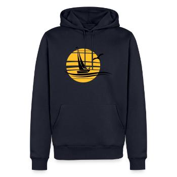 Sailing Ship Boat Sun Water - Men’s Premium Organic Hoodie - navy - Front - Nico (187cm)