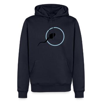 sperm3 - Männer Premium Bio Hoodie - Navy - Vorne - Nico (187cm)