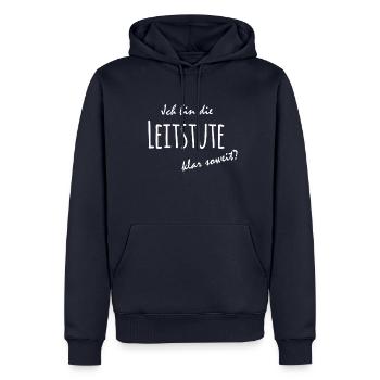 LEITSTUTE - Männer Premium Bio Hoodie - Navy - Vorne - Nico (187cm)