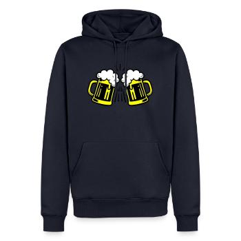 Symbole de la bière Verre à bière - Sweat à capuche Premium bio Homme - bleu marine - Devant - Nico (187cm)