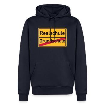 Realschule - Männer Premium Bio Hoodie - Navy - Vorne - Nico (187cm)