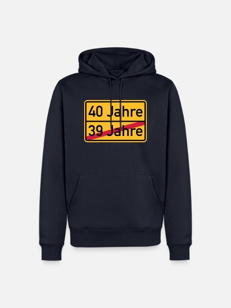 40. Geburtstag - Männer Premium Bio Hoodie - Navy
