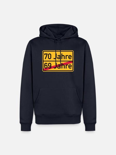 70. Geburtstag - Männer Premium Bio Hoodie - Navy