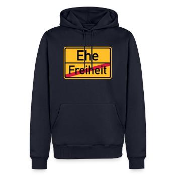 Ehe - Männer Premium Bio Hoodie - Navy - Vorne - Nico (187cm)