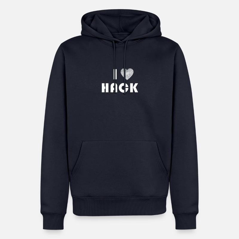 I Love Hack - Metzger - Fleisch - Hackfleisch - Männer Premium Bio Hoodie - Navy