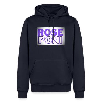 Lila Rose - Männer Premium Bio Hoodie - Navy - Vorne - Nico (187cm)