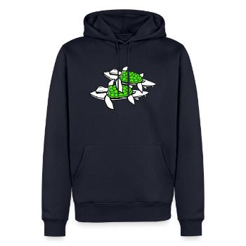 2 Wasserschildkröten Surfer Surfing Surfbrett süß - Männer Premium Bio Hoodie - Navy - Vorne - Nico (187cm)