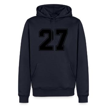 27 - Männer Premium Bio Hoodie - Navy - Vorne - Nico (187cm)