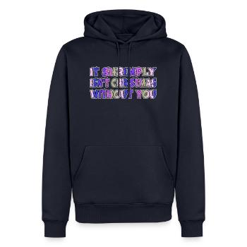 Dictons comiques Present Idea Plage Cool Mignon - Sweat à capuche Premium bio Homme - bleu marine - Devant - Nico (187cm)