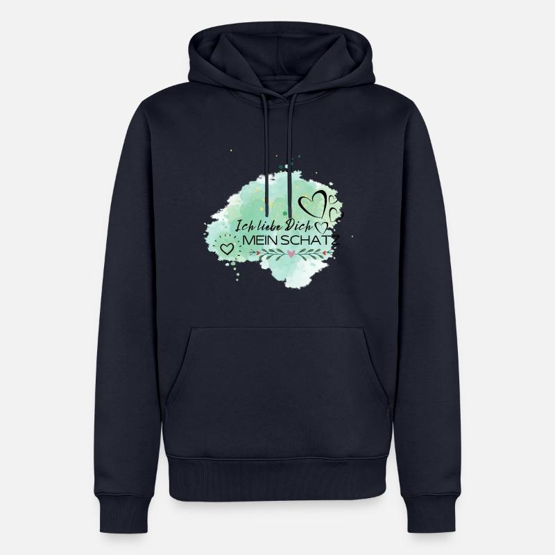 Je t’aime - Sweat à capuche Premium bio Homme - bleu marine
