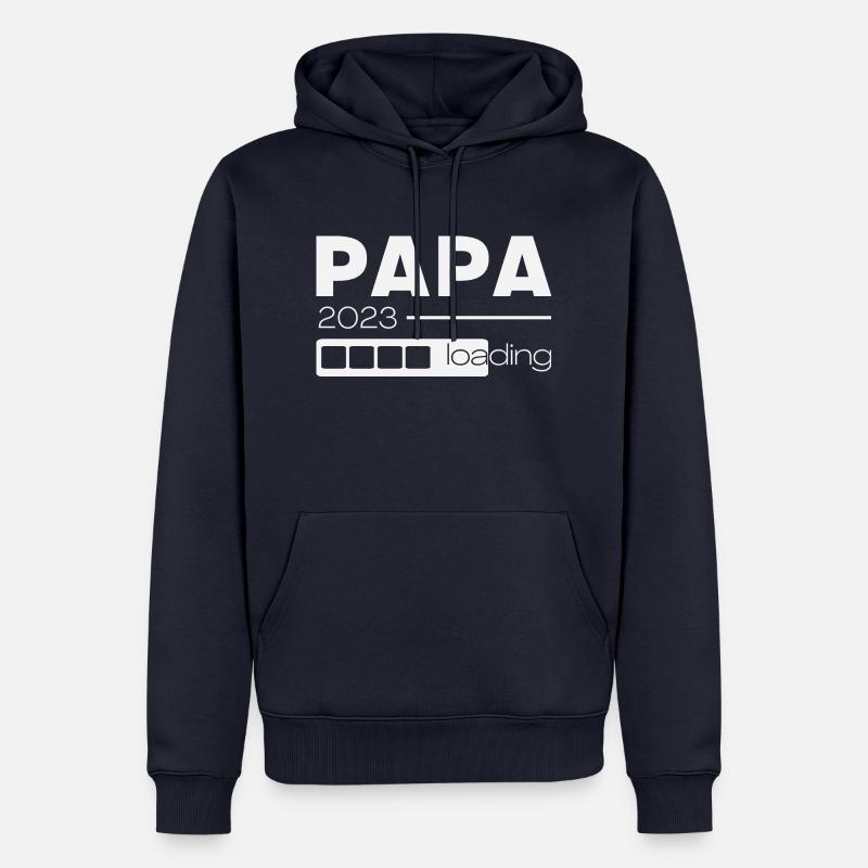 Papa 2023 loading - Männer Premium Bio Hoodie - Navy