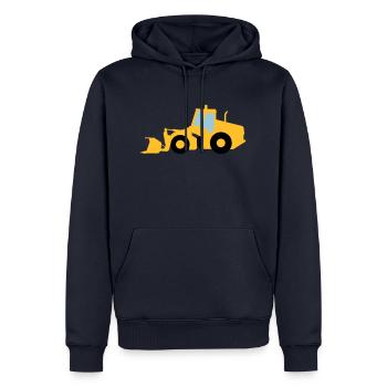 Radlader - Männer Premium Bio Hoodie - Navy - Vorne - Nico (187cm)