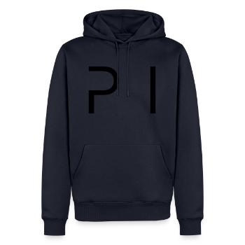 pi - Sweat à capuche Premium bio Homme - bleu marine - Devant - Nico (187cm)