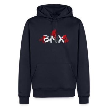 BMX Zubehör für Kinder - Männer Premium Bio Hoodie - Navy - Vorne - Nico (187cm)