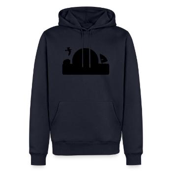 Heringsdorf - Männer Premium Bio Hoodie - Navy - Vorne - Nico (187cm)