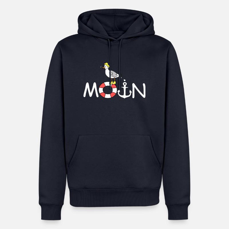 Moin - Möwe - Männer Premium Bio Hoodie - Navy
