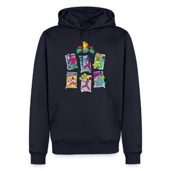 Power Rangers Retro Style Tous Rangers - Sweat à capuche Premium bio Homme - bleu marine - Devant - Nico (187cm)