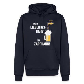 XLieblingstier (Dreifarbig) - Männer Premium Bio Hoodie - Navy - Vorne - Nico (187cm)